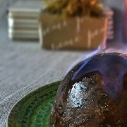 Orange and cranberry Christmas pudding