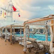 The Retreat pool area on board Royal Princess