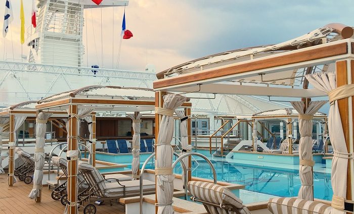 The Retreat pool area on board Royal Princess