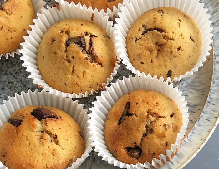 Chocolate chip vanilla breakfast muffins