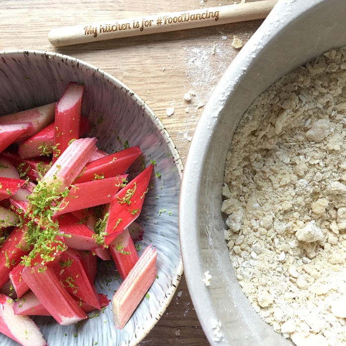 Rhubarb and lime zest