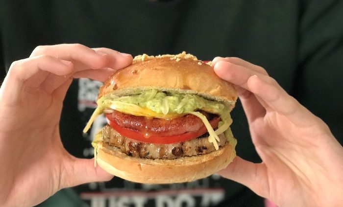 The crunchy brunchy breakfast burger with The Snaffling Pig Co