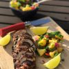 Jamaican jerk chicken with roasted pineapple salsa