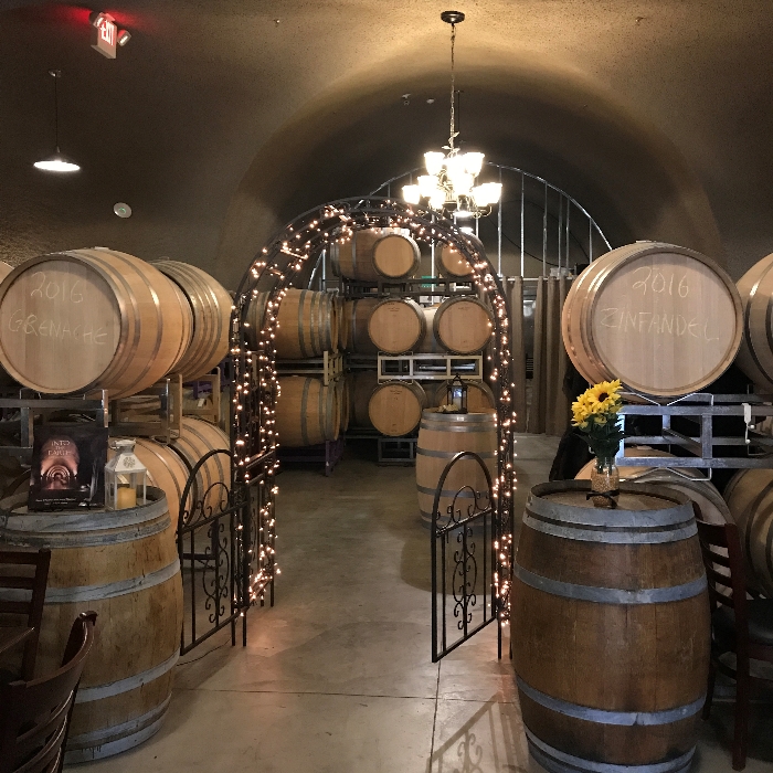 Exploring the wine cave at Oak Mountain Winery