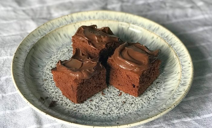 Three ingredient brownies with 83% less sugar