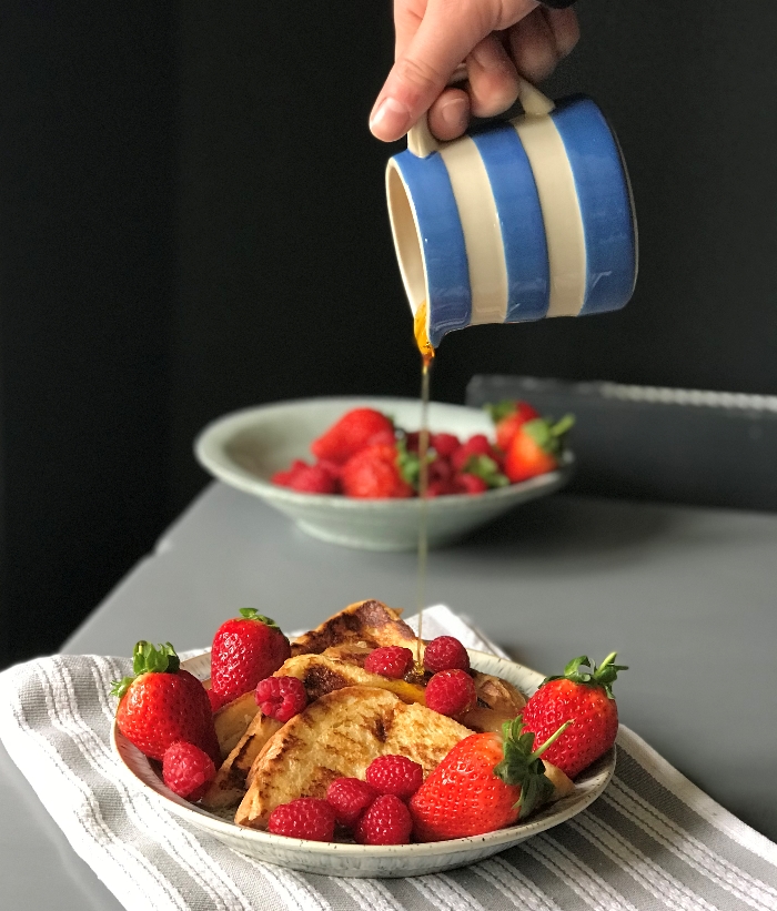 Smother with syrup or honey