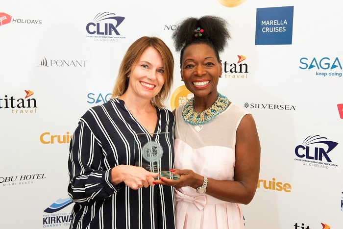Accepting my award from the legendary Baroness Floella Benjamin