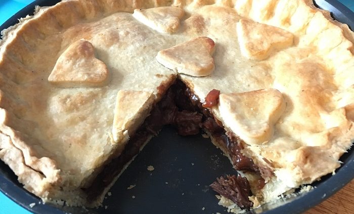 Belvoir beef pie with blueberry and blackbcurrant