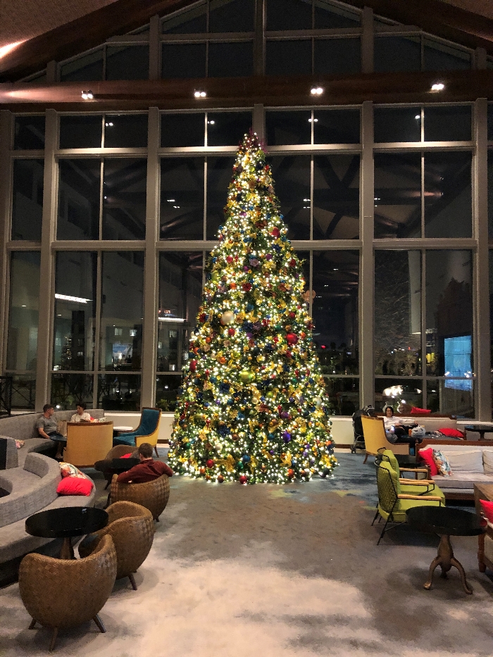 The Christmas tree at Loews Sapphire Falls