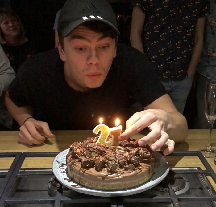 Blowing out the candles