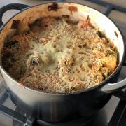 Creamy vegetable bake with a cheesy topping
