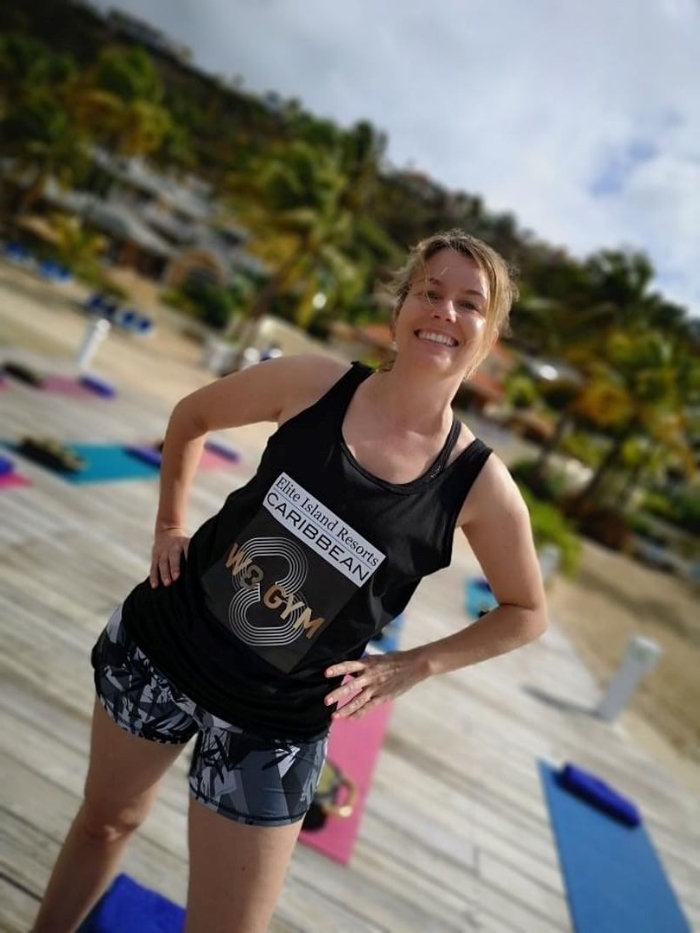 Working out on the beach and feeling amazing