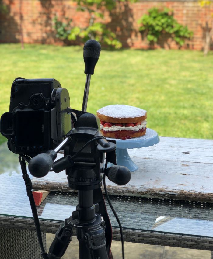 Behind the scenes shooting the Victoria sponge