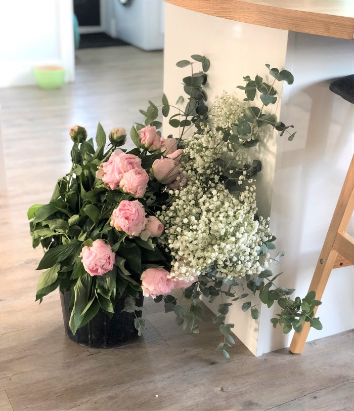 Blowsy peonies