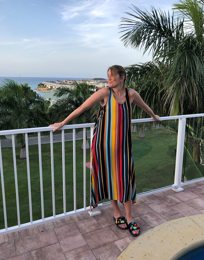 hush Alvers dress in summer stripe
