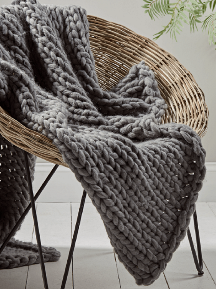 Cox & Cox chunky knit throw