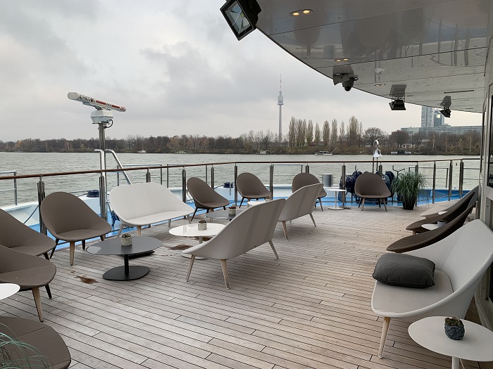 The forward sundeck area