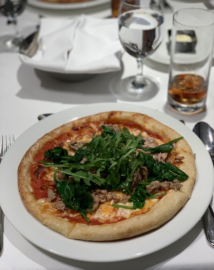 The pizzas are a highlight in the Main Restaurant