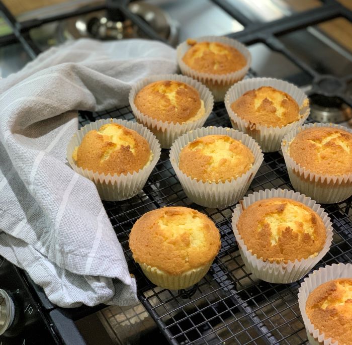 Pastry jammy cakey things fresh out of the oven