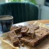 Peanut, coconut and chocolate chip flapjacks