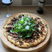 White and green pizza from Sal's Market Deli at Loews Portofino Bay Hotel, Universal Orlando Resort