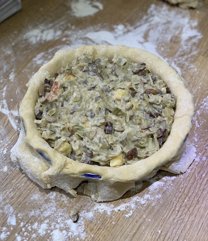 Spoon in the pie filling